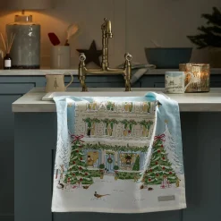 Sophie Allport Christmas House Scene Tea Towel
