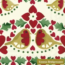 Emma Bridgewater Christmas Joy Robin Cream Paper Napkins