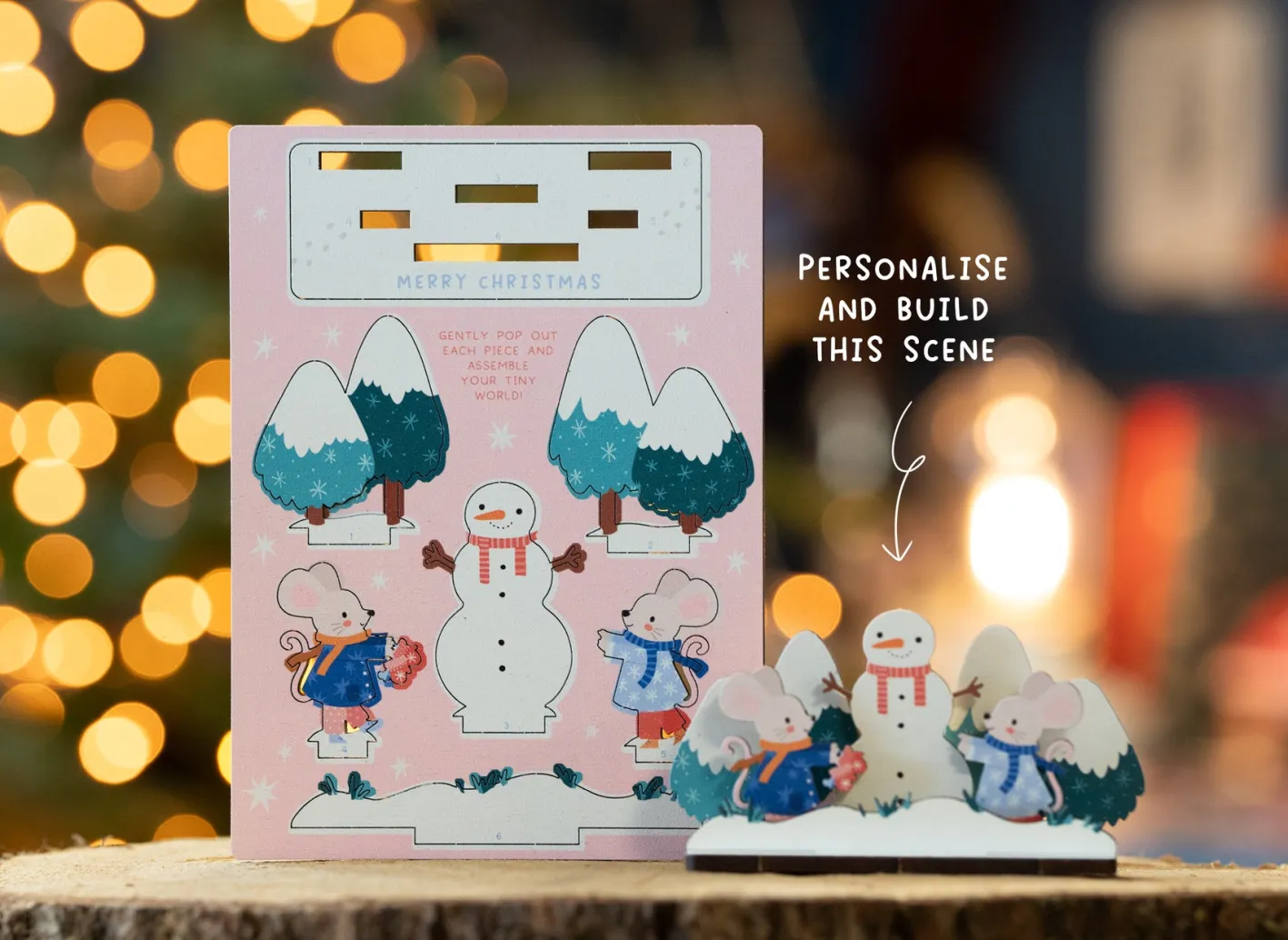 Dapple & Dot Christmas Mice & Snowman Pop Out Card