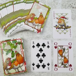 Emma Ball Christmas Robins Playing Cards
