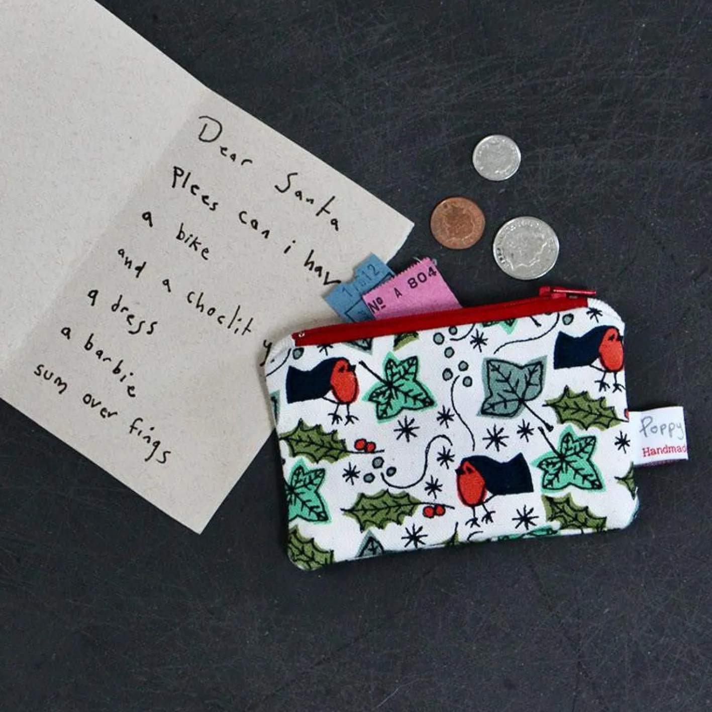 Poppy Treffry Christmas Small Flat Coin Purse