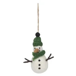Sophie Allport Christmas Snowman Green Felt Tree Decoration