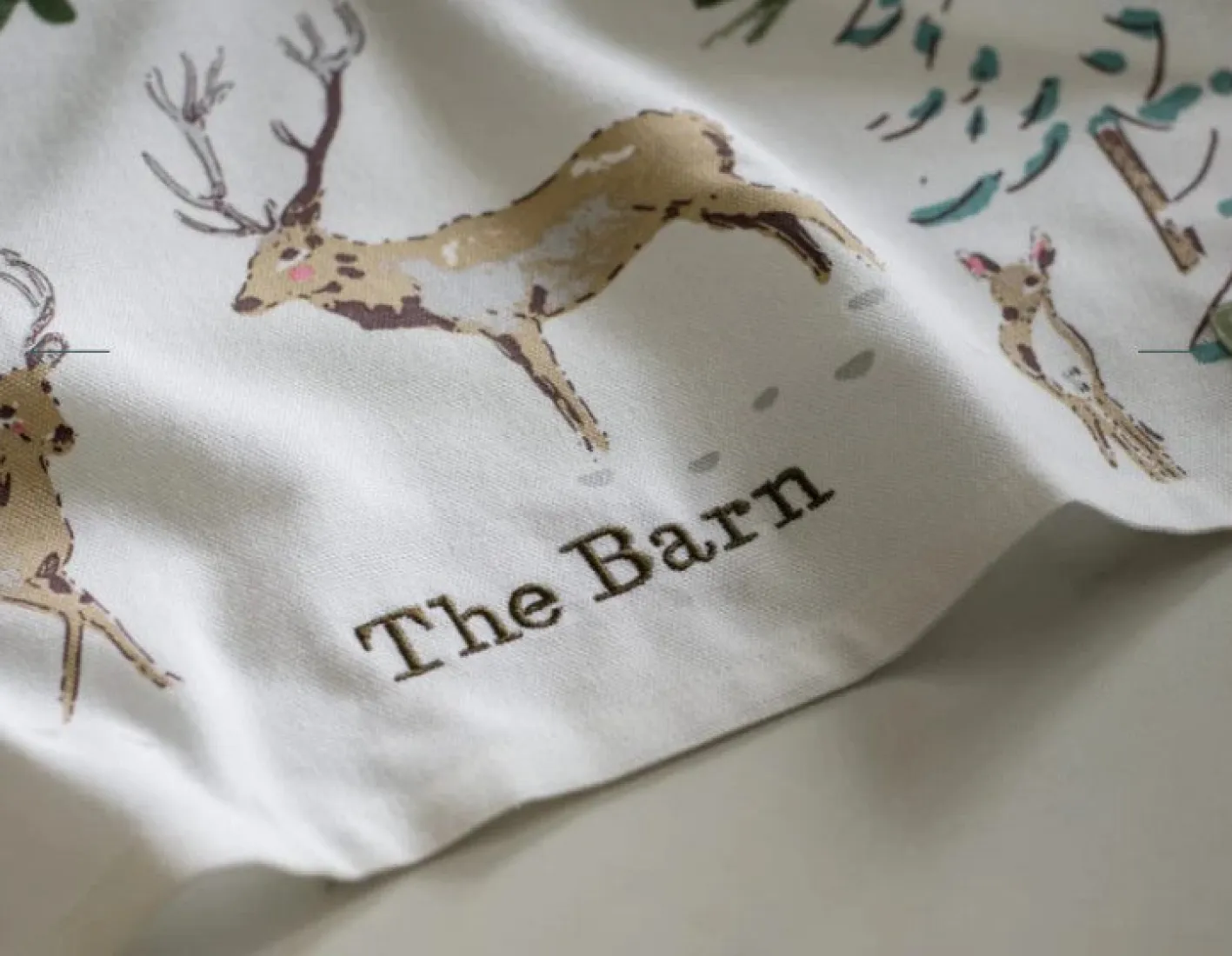 Sophie Allport Christmas Stags Scene Tea Towel