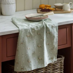 Sophie Allport Christmas Stags Tea Towel