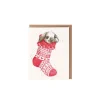 Wrendale Designs 'Christmas Stocking' Rabbit Gift Enclosure Card
