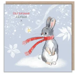 Paper Shed Design 'Christmas Wishes' Rabbit in a Scarf Christmas Card