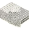 Bronte Moon Classic Collection Spot Gray Merino Lambswool Throw Blanket