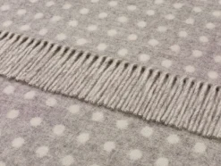 Bronte Moon Classic Collection Spot Gray Merino Lambswool Throw Blanket
