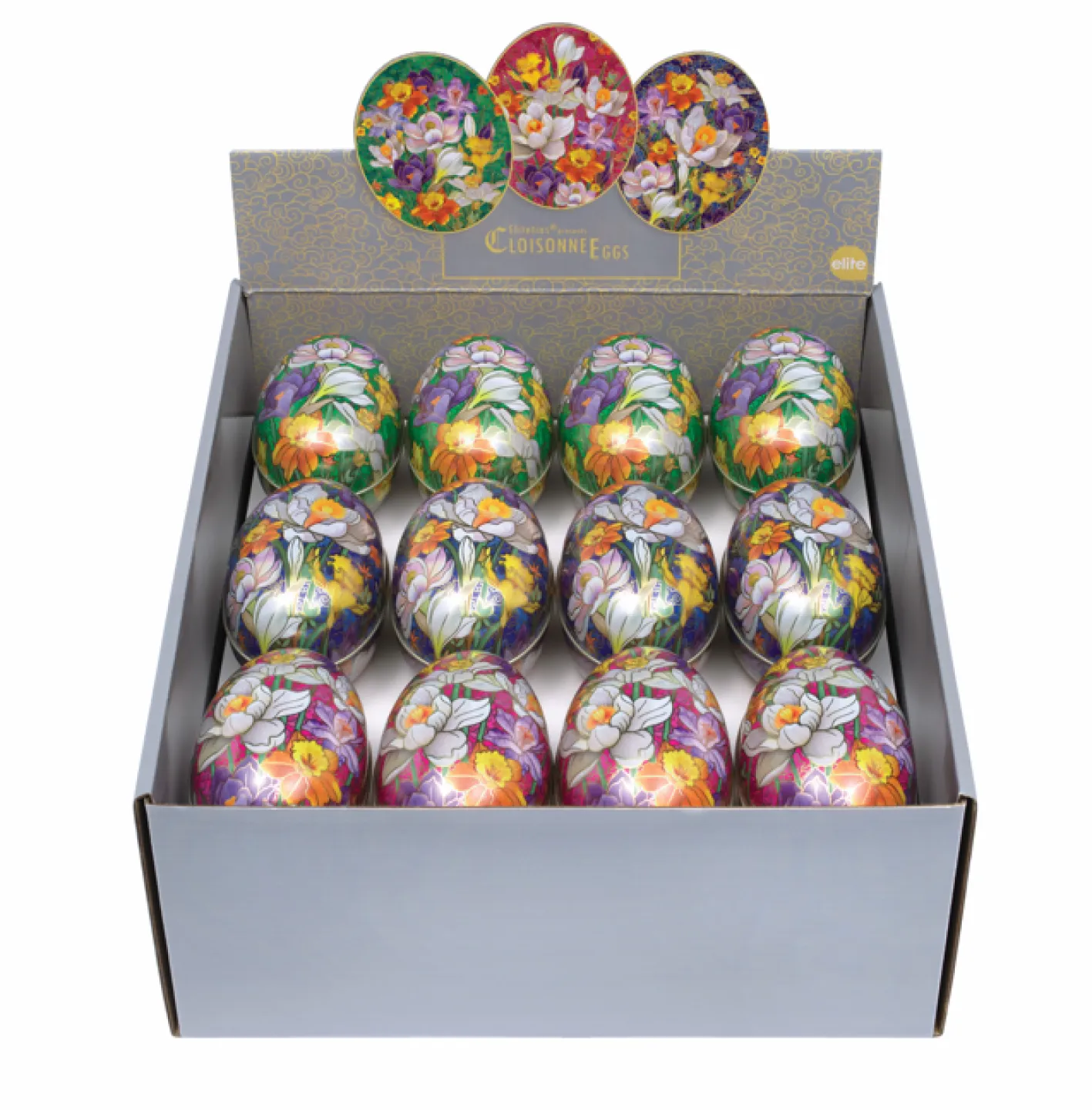 Elite Tins Cloisonne Medium Tin Easter Eggs