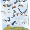Emma Ball Coastal Puffins Tea Towel
