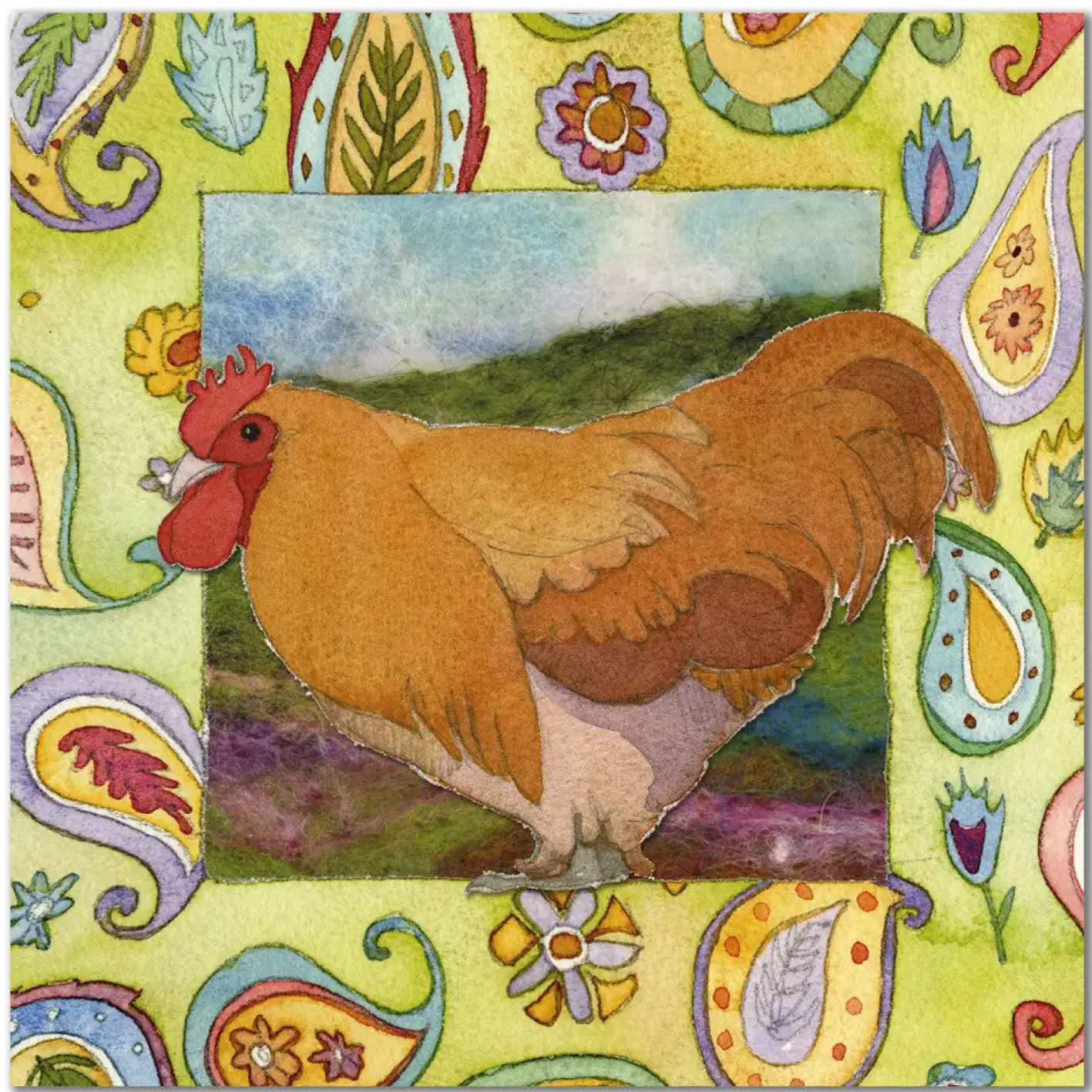 Emma Ball Cockerel Greetings Card