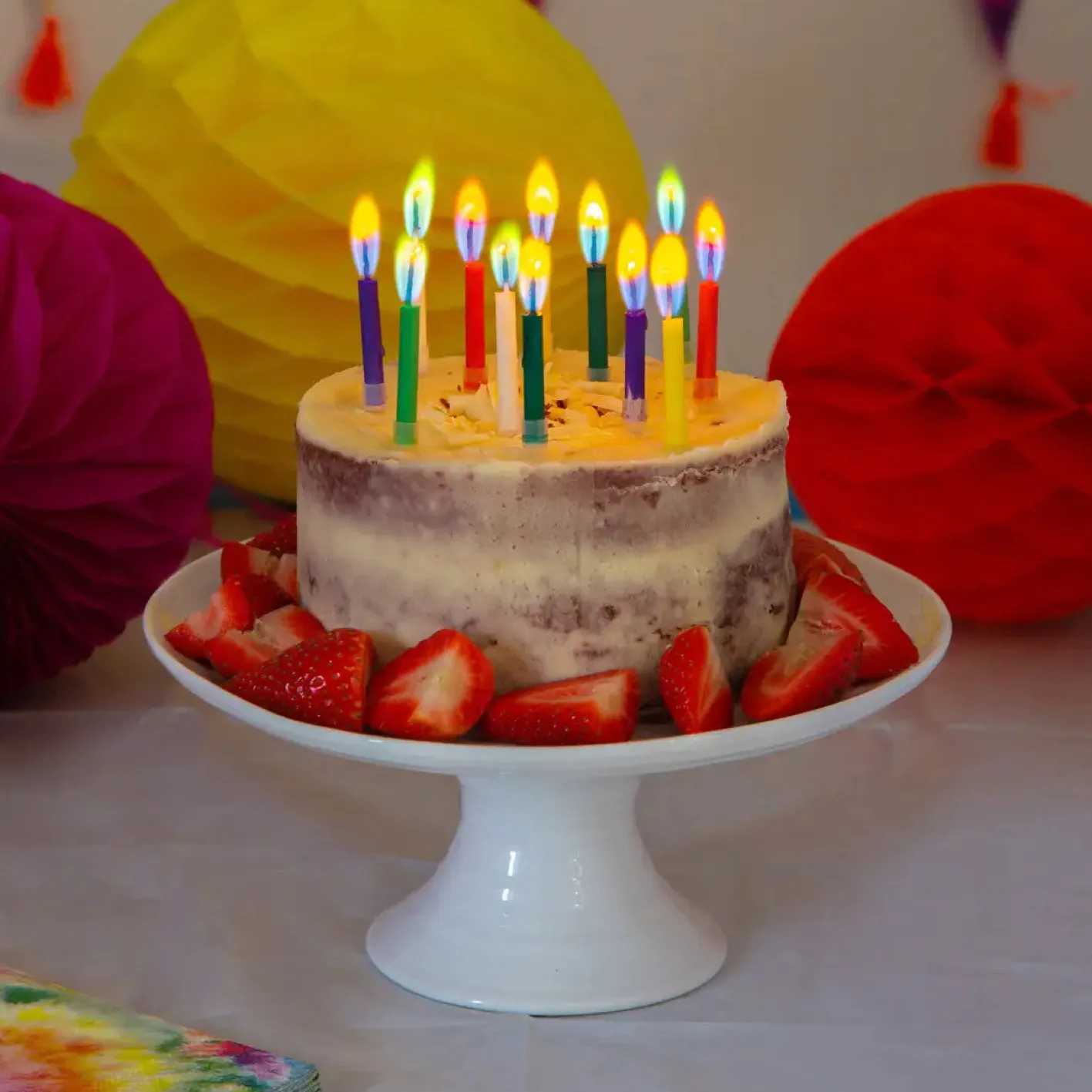 Talking Tables Colored Flame Birthday Candles - 12 pack