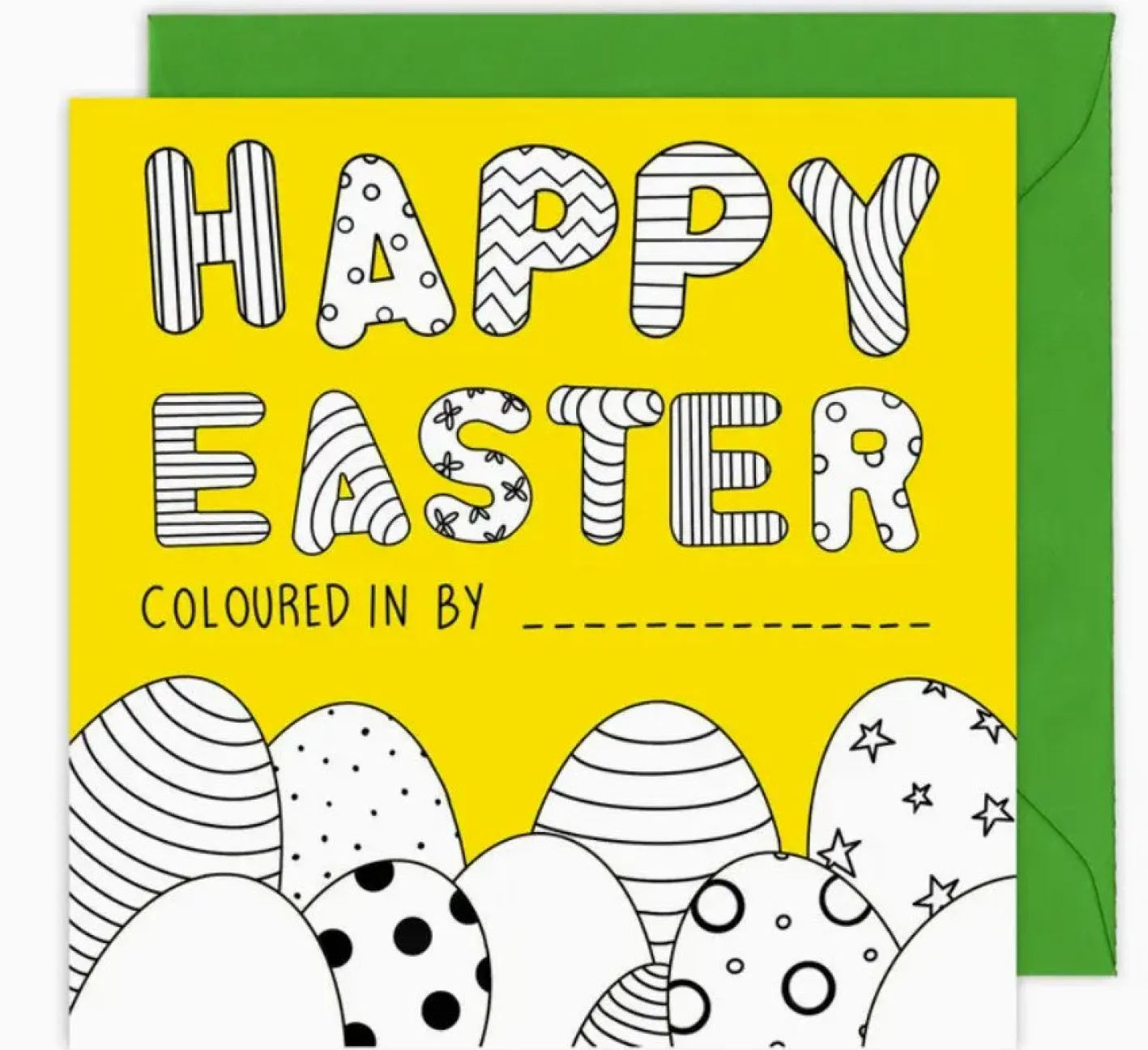Yeti Colouring In "Happy Easter" Card