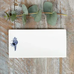 Toasted Crumpet Conch China Rectangular Soap Dish
