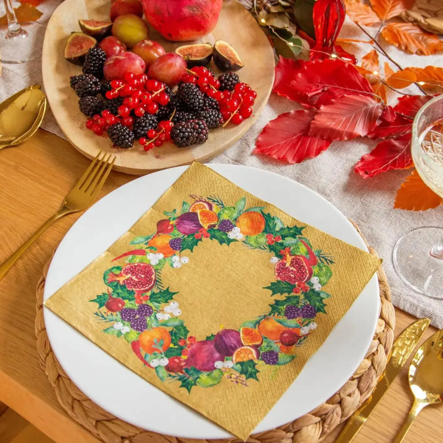 Talking Tables Cornucopia Gold Napkins - 20 pack