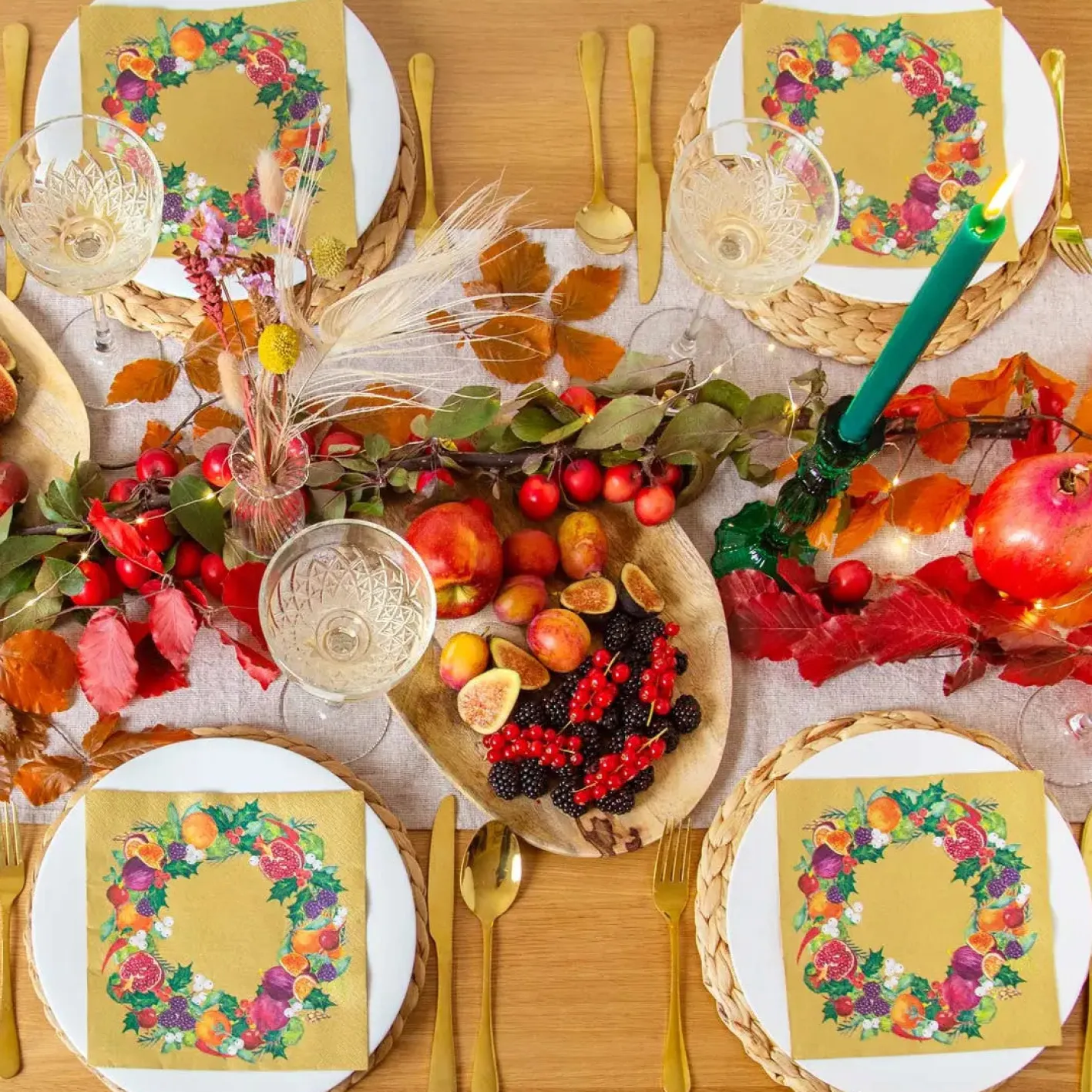 Talking Tables Cornucopia Gold Napkins - 20 pack