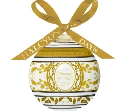 Halcyon Days Coronation Gold Bone China 3" Bauble