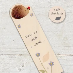 Ginger Betty Cosy Up Hedgehog Wooden Book Mark