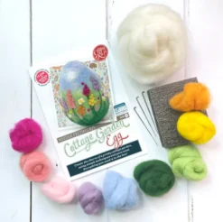 The Crafty Kit Co. Cottage Garden Egg Needle Felting Kit