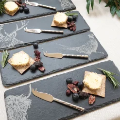 Selbrae Country Animals Mini Cheese Board and Knife Set of 4
