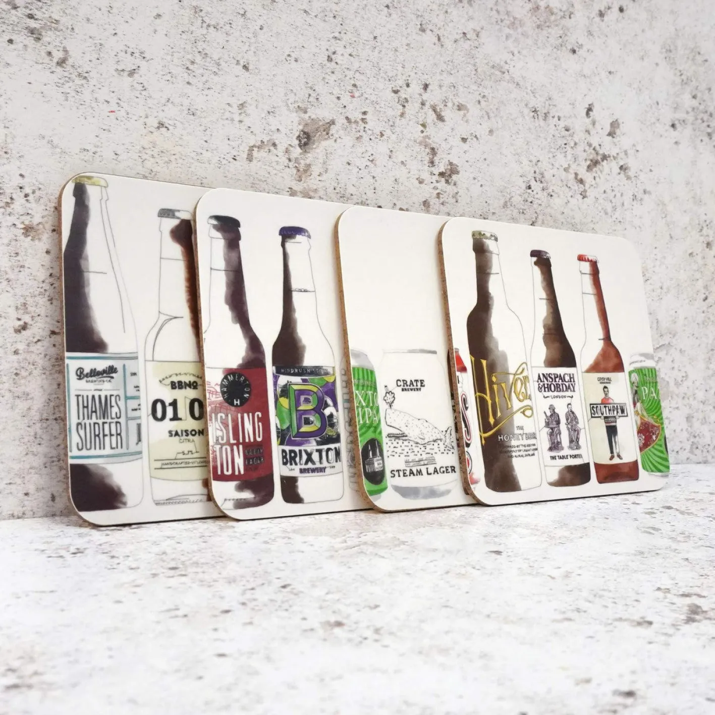 Corinne Alexander Craft Beer Coaster Set by