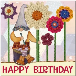 Emma Ball Crochet Gnome Birthday II Greetings Card