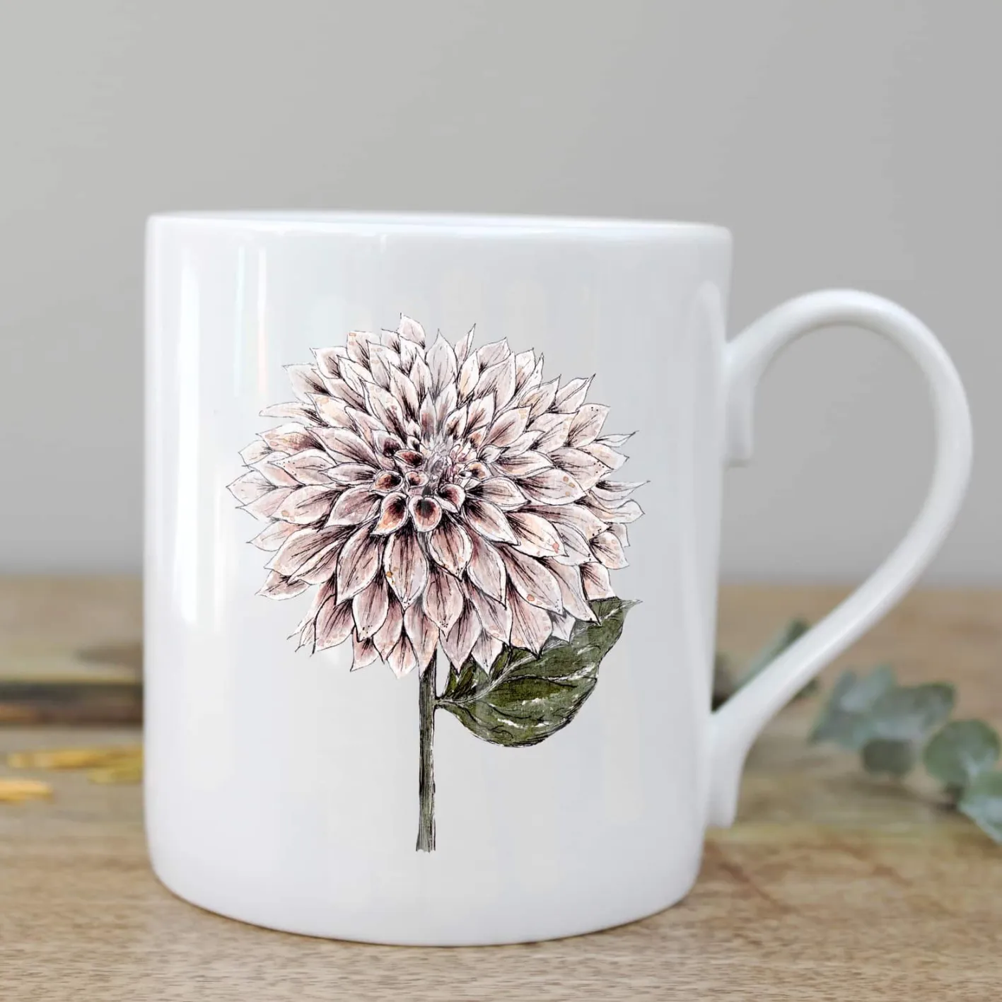 Toasted Crumpet Dahlia Bone China Mug Boxed