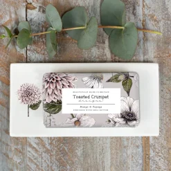 Toasted Crumpet Dahlia China Rectangular Soap Dish