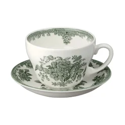 Burleigh Dark Green Asiatic Pheasants Breakfast Cup and Saucer