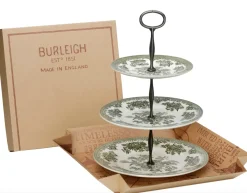 Burleigh Dark Green Asiatic Pheasants 3 Tier Cake Stand