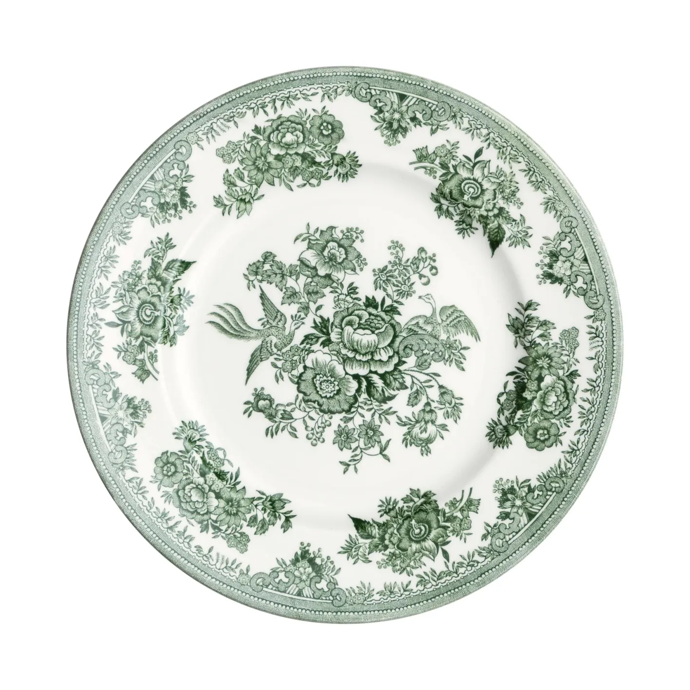 Burleigh Dark Green Asiatic Pheasants Plate 7 in