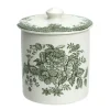Burleigh Dark Green Asiatic  Pheasants Covered Jam/Sugar Pot