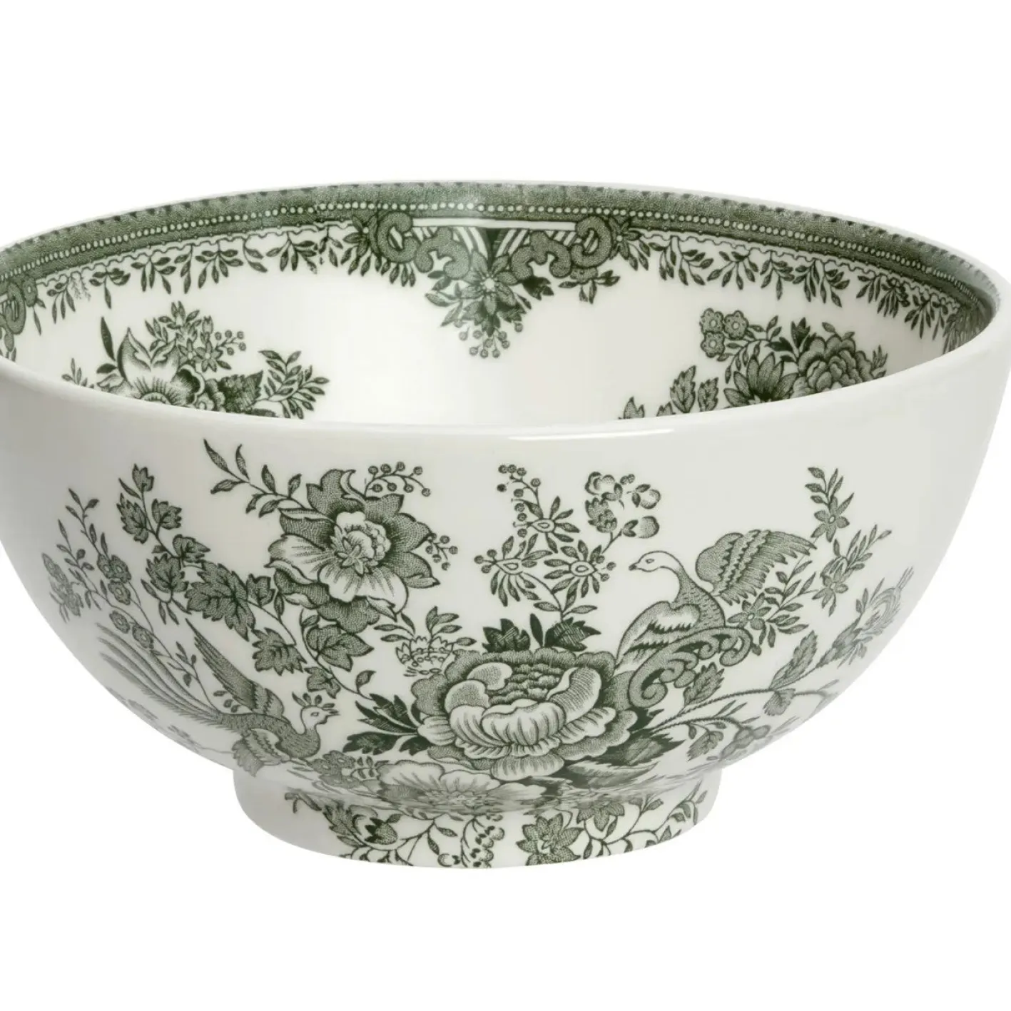 Burleigh Dark Green Asiatic Pheasants Medium Footed Bowl