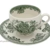 Burleigh Dark Green Asiatic Pheasant Teacup and Saucer