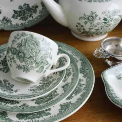 Burleigh Dark Green Asiatic Pheasant Teacup and Saucer