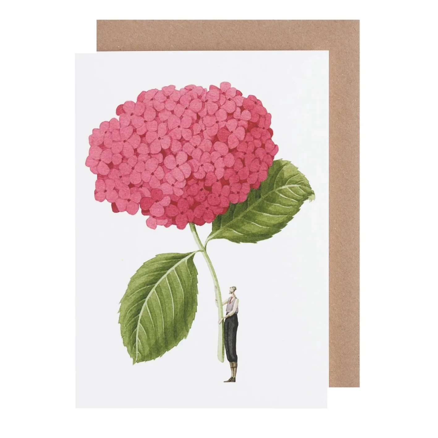 Laura Stoddart Dark Pink Hydrangea Blank Greetings Card