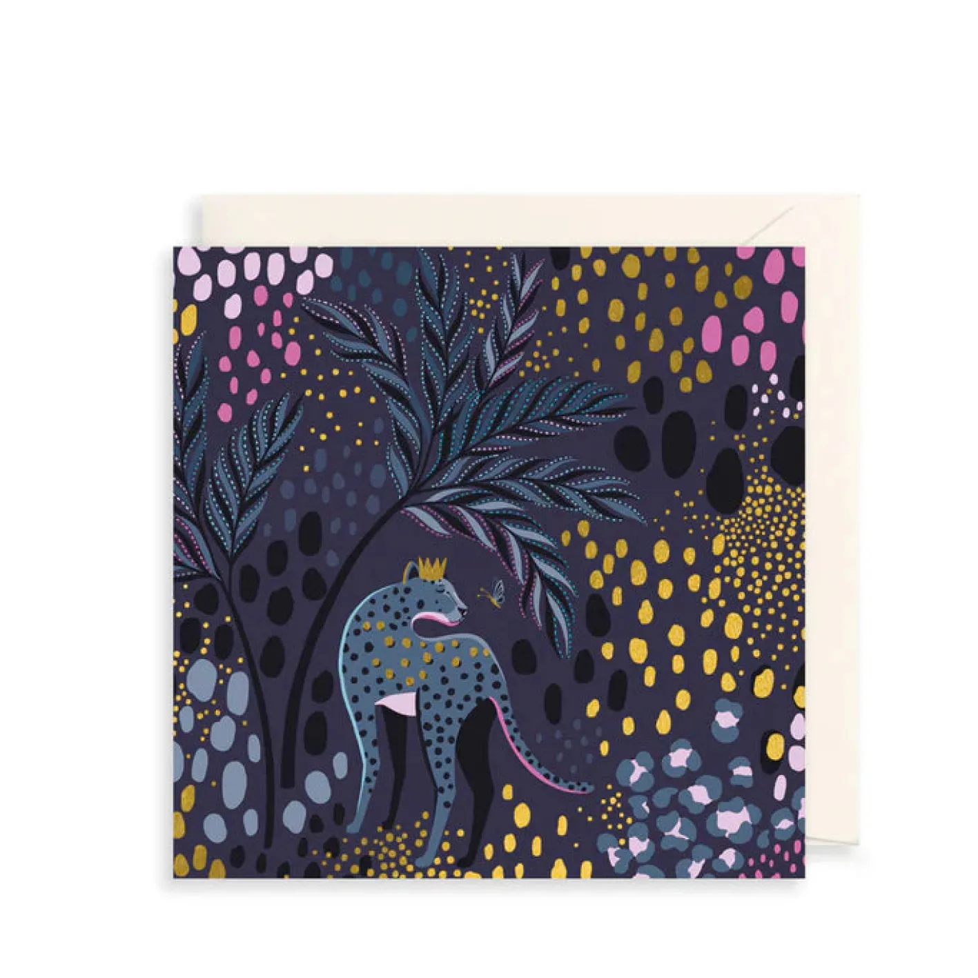 The Art File Dark Spotted Cheetah Greeting Card by Sara Miller