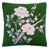 Jan Constantine Deep Green Peony Wool Pillow