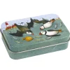 Emma Ball Diving Puffins Hinged Small Rectangular Tin