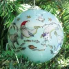 Emma Ball Diving Seals Hand-painted Glass Bauble