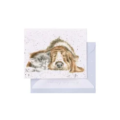 Wrendale Designs 'Dog and Catnap' Bassett Hound and Cat Enclosure Card