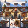 All Jigsaw Puzzles Dogs in a Christmas Cottage Garden 1000 Piece Jigsaw Puzzle