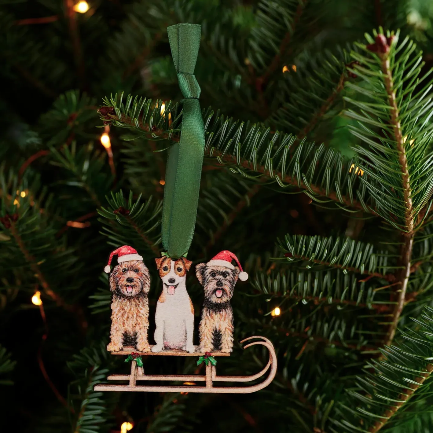 Lottie Murphy Dogs Wooden Christmas Decoration