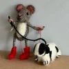 Sew Heart Felt Dog Walker Felt Mouse with Spaniel