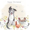 Paper Shed Design Dog With Chickens "Happy Birthday" Greetings Card