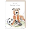 Paper Shed Design Dog with Soccer Ball Father's Day Greetings Card