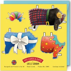 Yeti Dress a Highland Cow Birthday Card