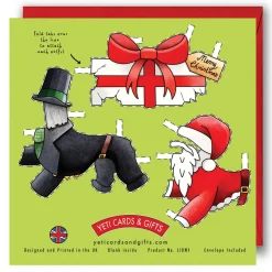 Yeti Dress an English Lion Christmas Card