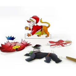 Yeti Dress an English Lion Christmas Card