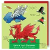 Yeti Dress a Welsh Dragon Christmas Card